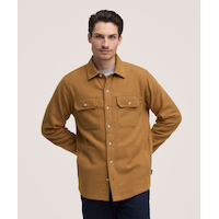 Chemise en flanelle extensible surdimensionnée d’épaisseur moyenne pour hommes, WindRiver
