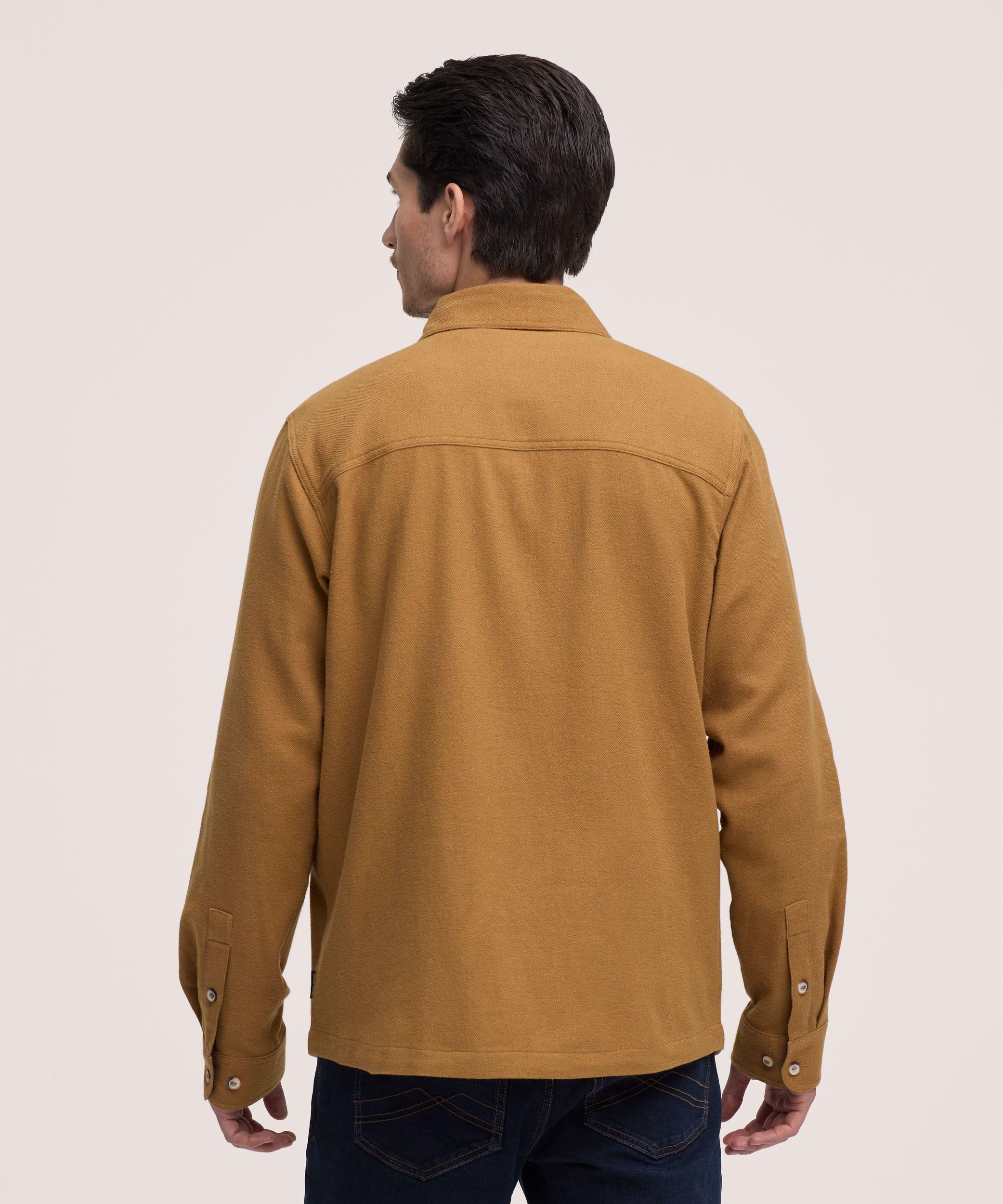 Chemise en flanelle extensible surdimensionnée d’épaisseur moyenne pour hommes, WindRiver
