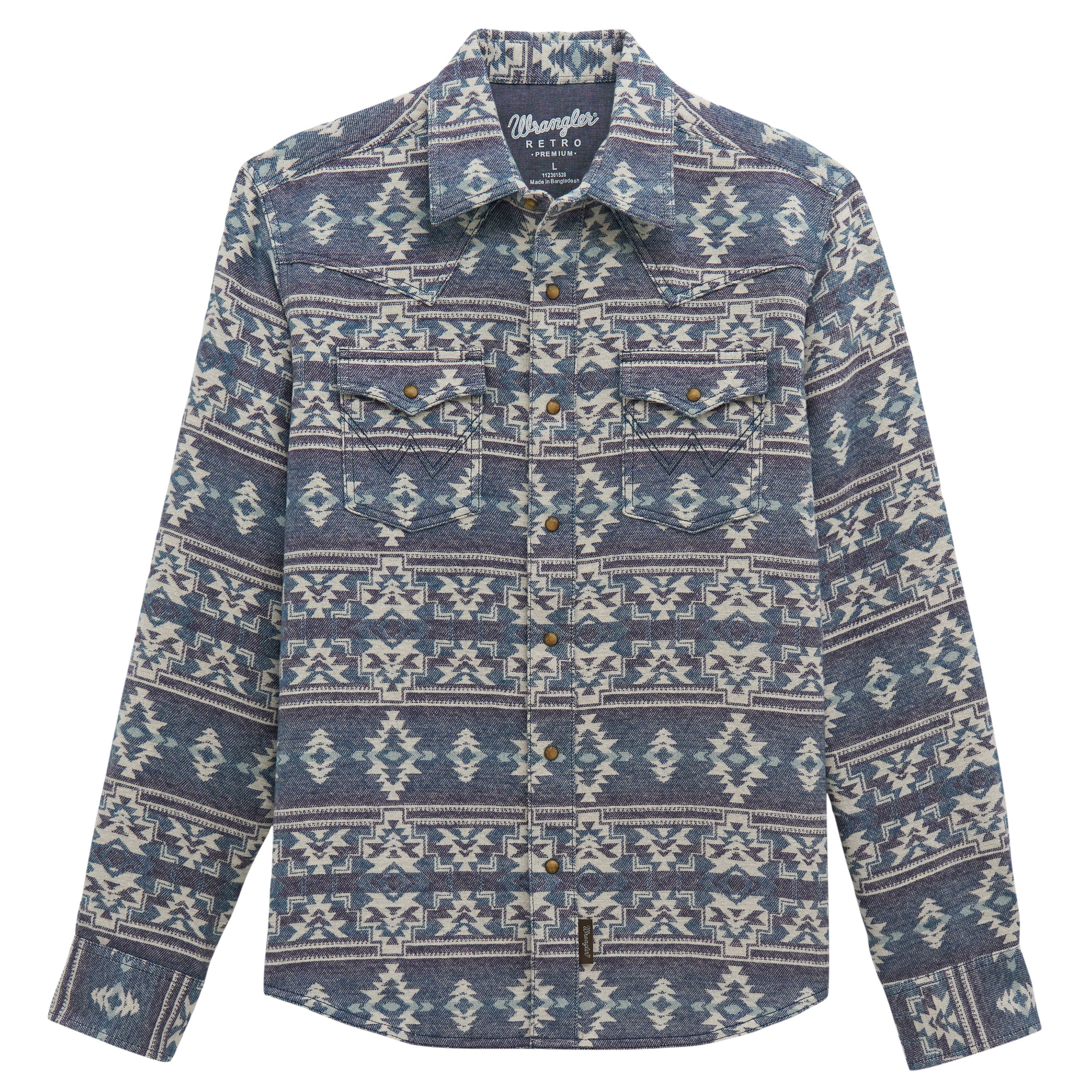 Chemise-veste en jacquard rétro pour hommes, Wrangler