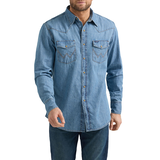 Chemise en denim rétro pour hommes, Wrangler Front_Angled_Right