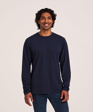 Denver Hayes Men's 50 Wash Long Sleeve Classic Fit Crew Neck T-Shirt