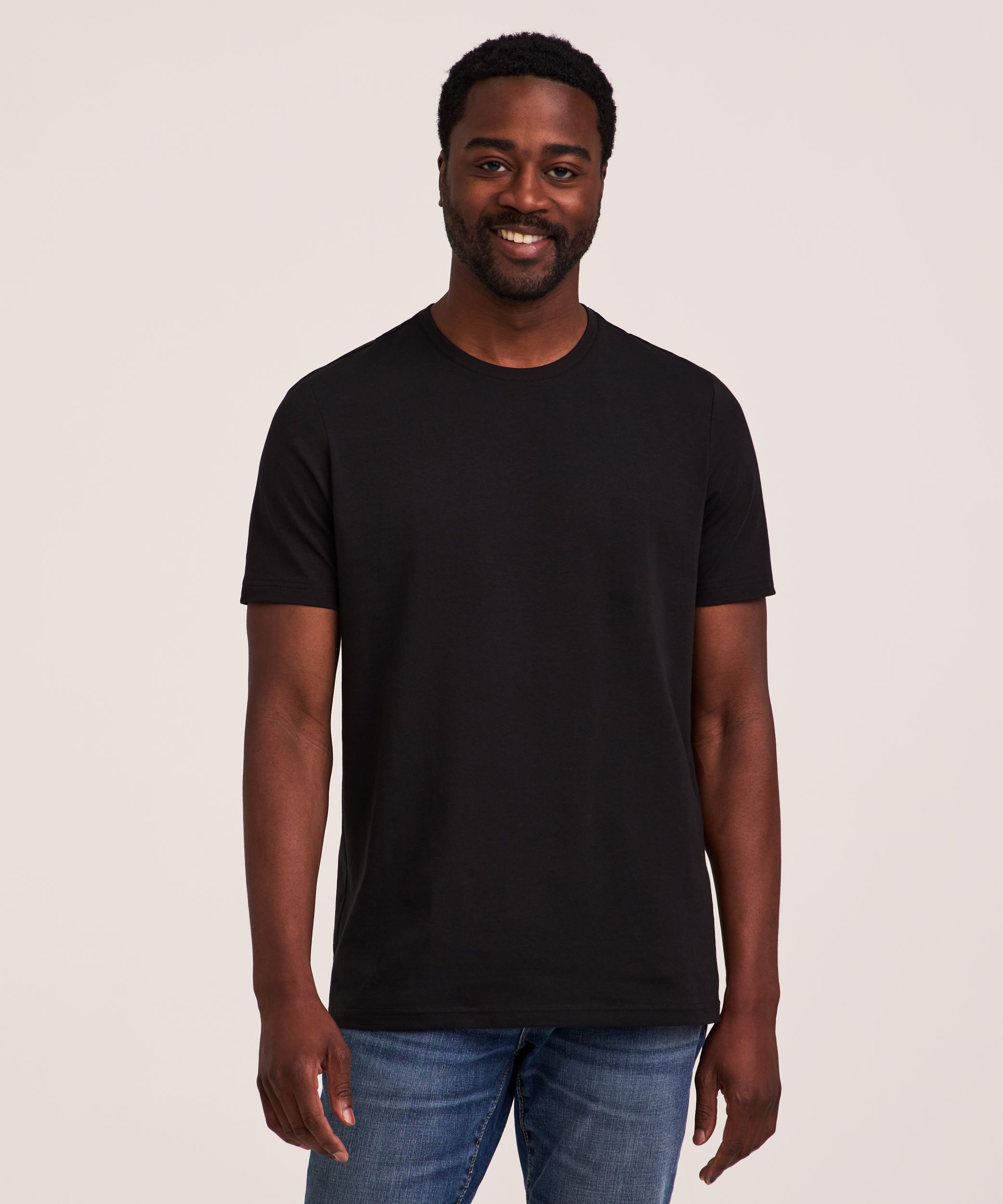 T-shirt extensible de coupe moderne à col ras du cou pour hommes, Denver Hayes