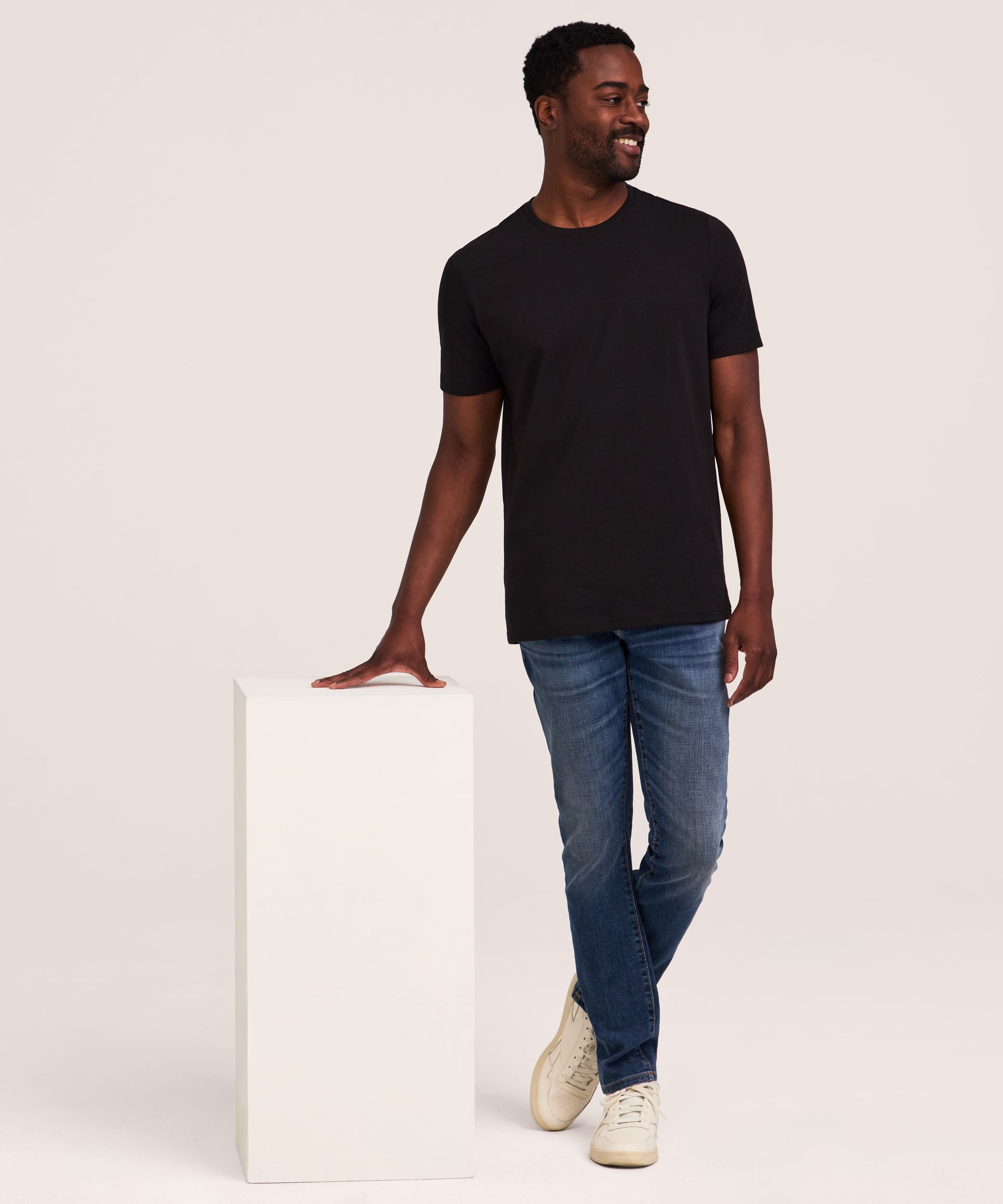 T-shirt extensible de coupe moderne à col ras du cou pour hommes, Denver Hayes