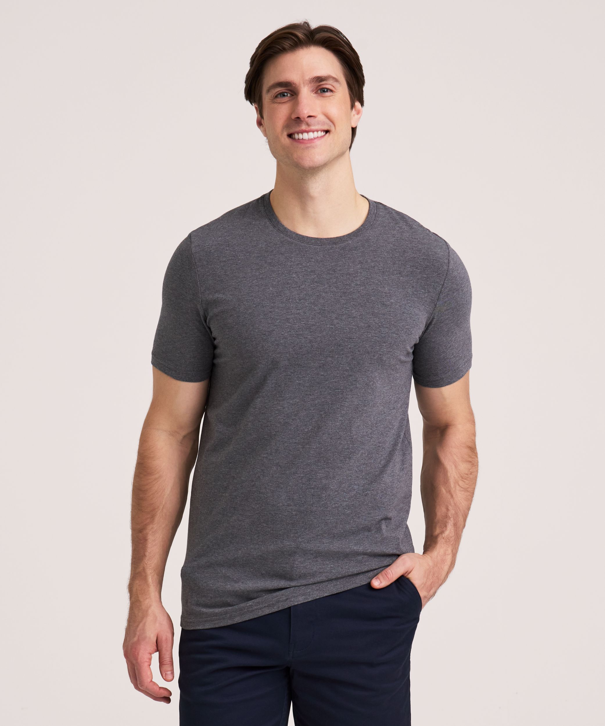 Denver Hayes Men's Stretch Modern Fit Crewneck T-Shirt