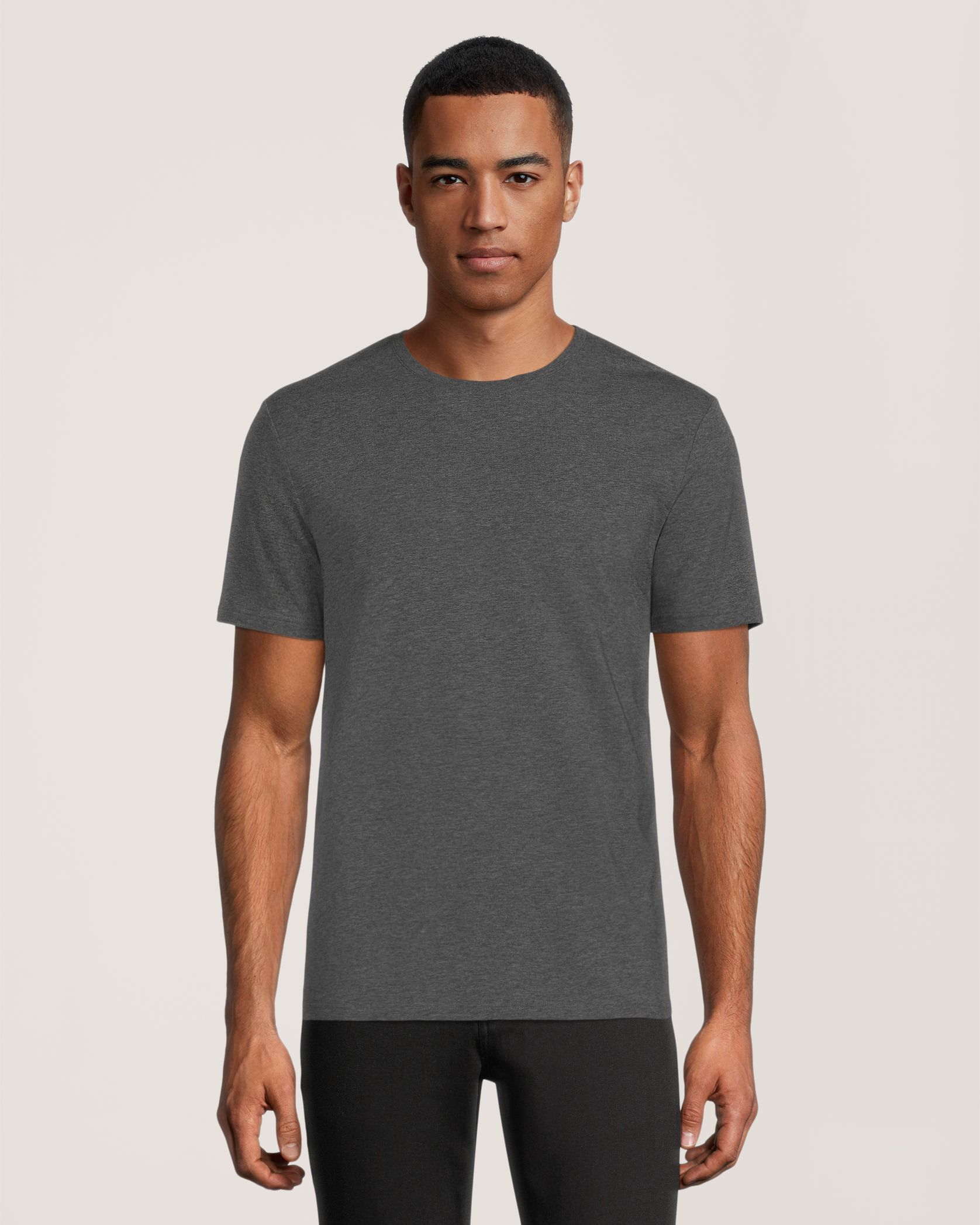 T-shirt extensible de coupe moderne à col ras du cou pour hommes