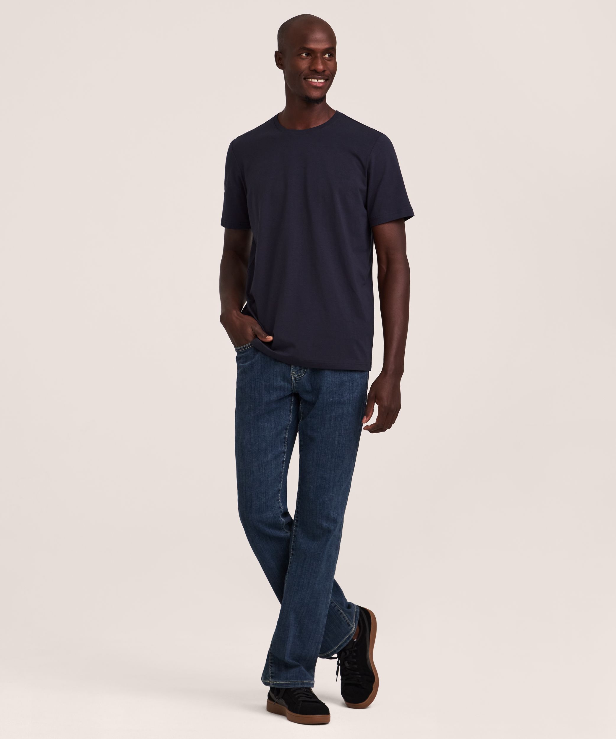 Denver Hayes Men's Stretch Modern Fit Crewneck T-Shirt