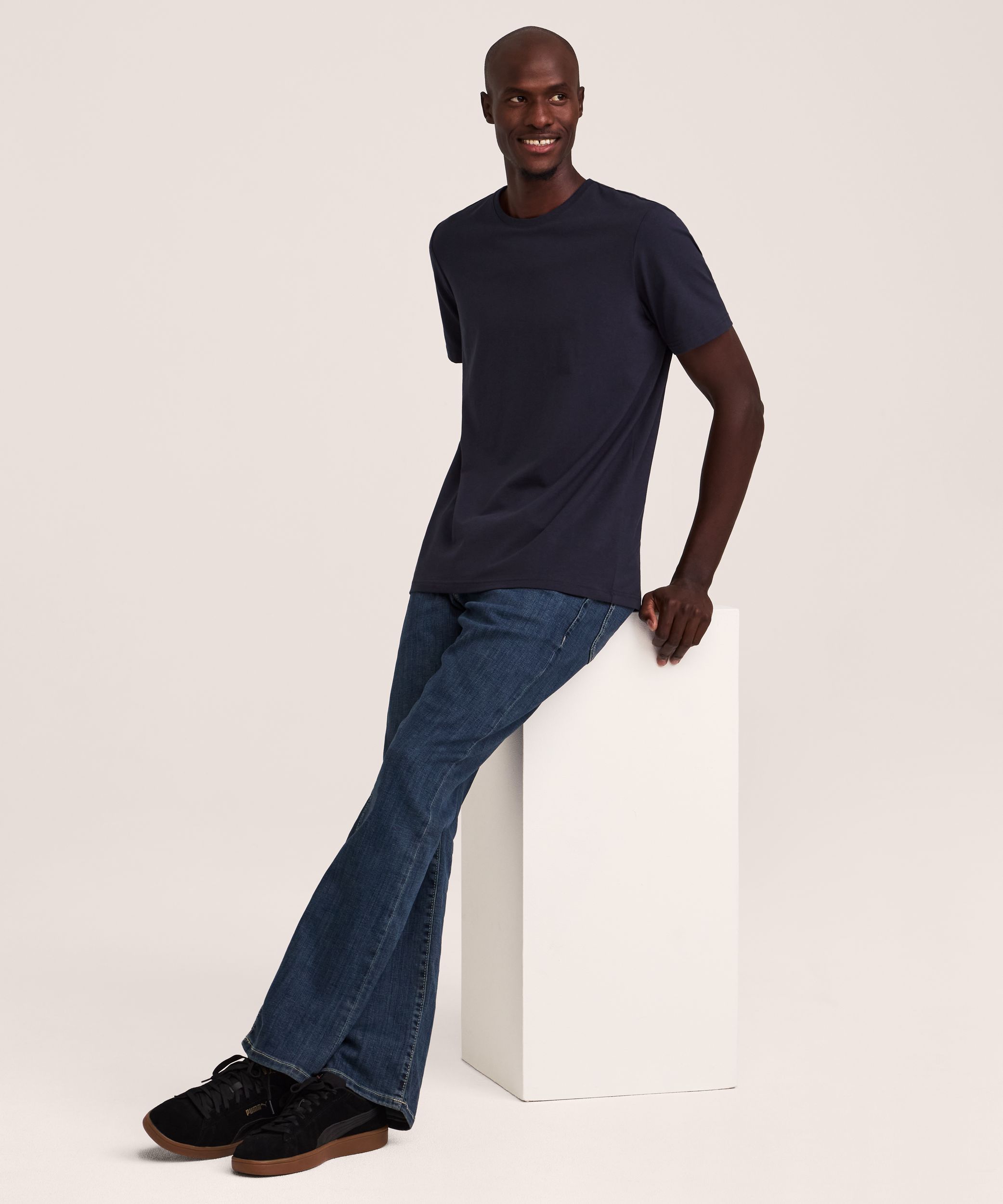 Denver Hayes Men's Stretch Modern Fit Crewneck T-Shirt