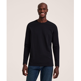 T-shirt extensible à col ras du cou et manches longues pour hommes, Denver Hayes Front_Flat