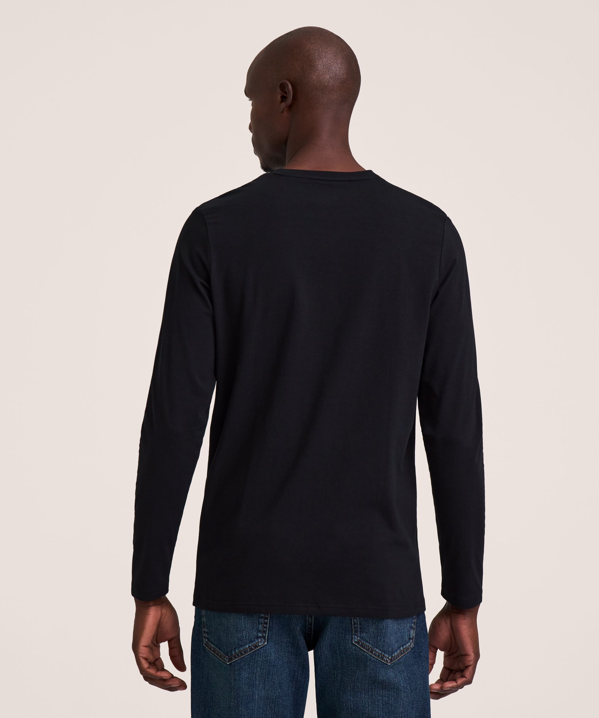 Denver Hayes Men's Stretch Long Sleeve Modern Fit Crewneck T-Shirt