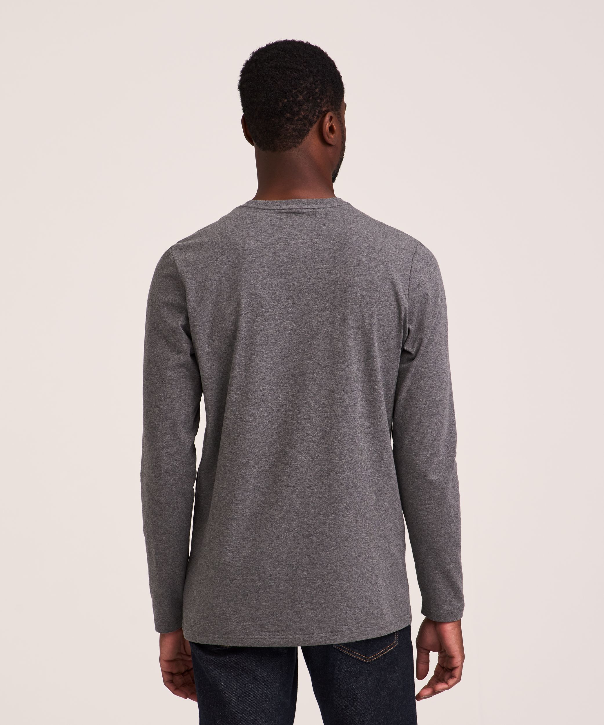 Denver Hayes Men's Stretch Long Sleeve Modern Fit Crewneck T-Shirt
