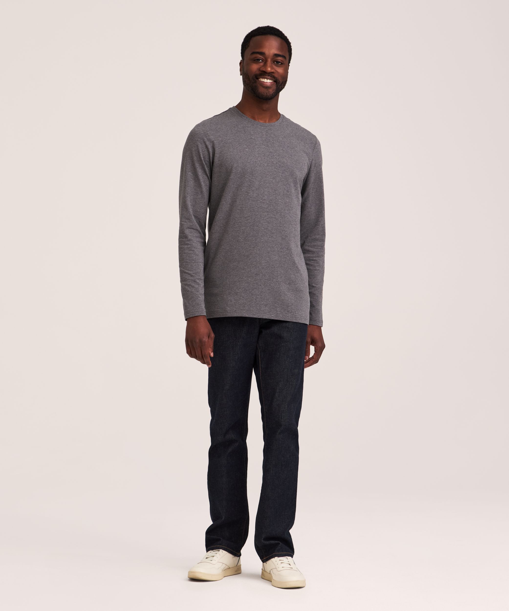 Denver Hayes Men's Stretch Long Sleeve Modern Fit Crewneck T-Shirt