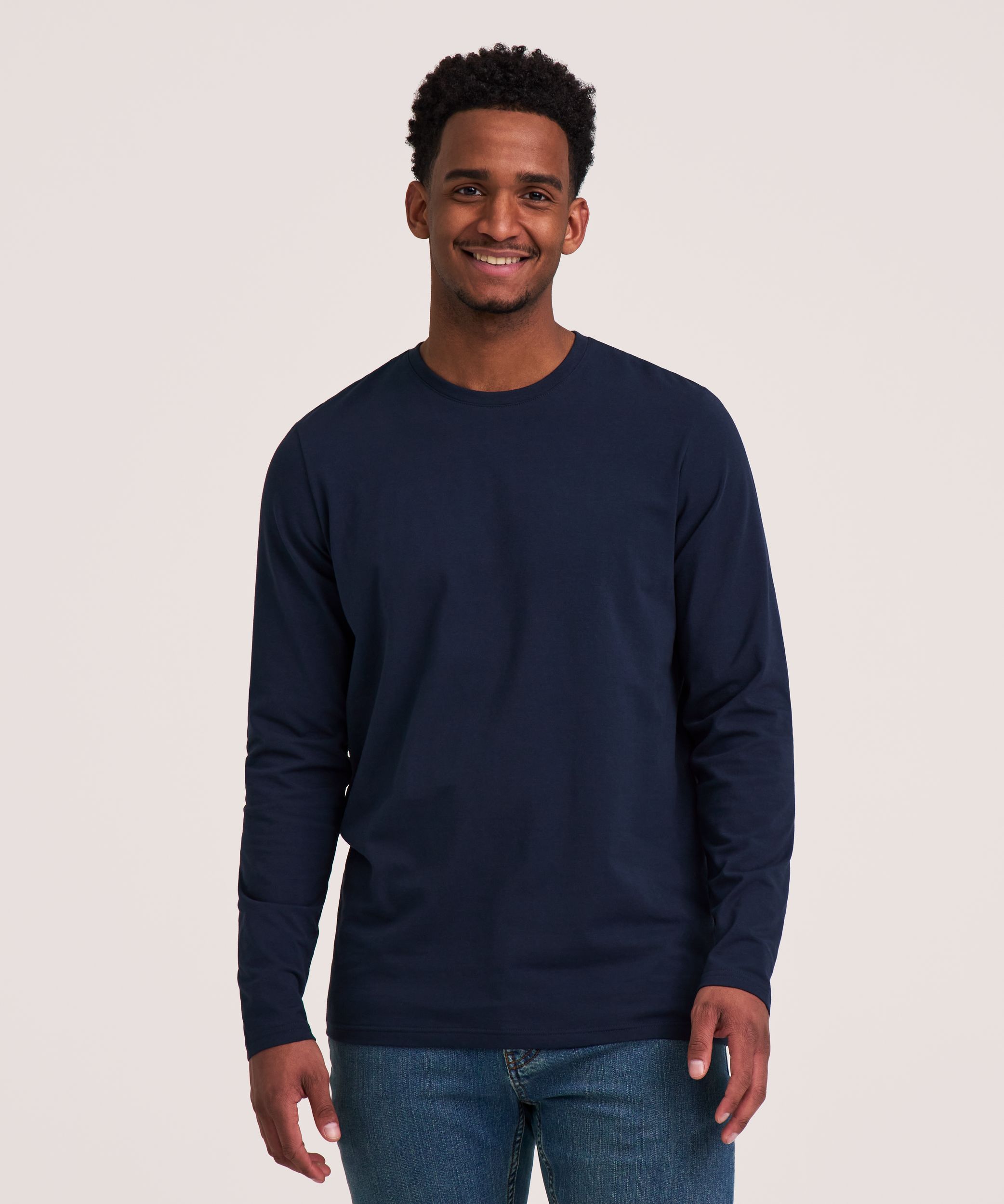 Denver Hayes Men's Stretch Long Sleeve Modern Fit Crewneck T-Shirt