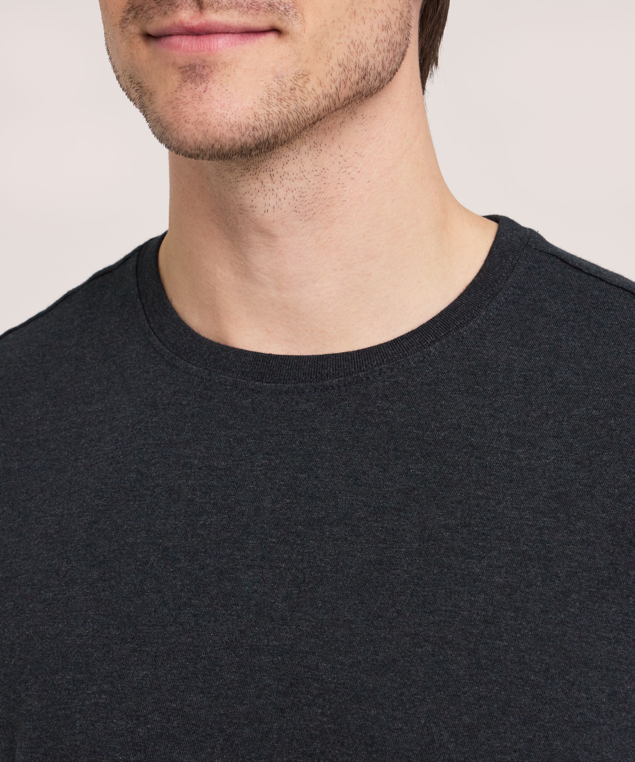 Denver Hayes Men's 50 Wash Long Sleeve Classic Fit Crew Neck T-Shirt