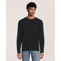 Denver Hayes Men's 50 Wash Long Sleeve Classic Fit Crew Neck T-Shirt