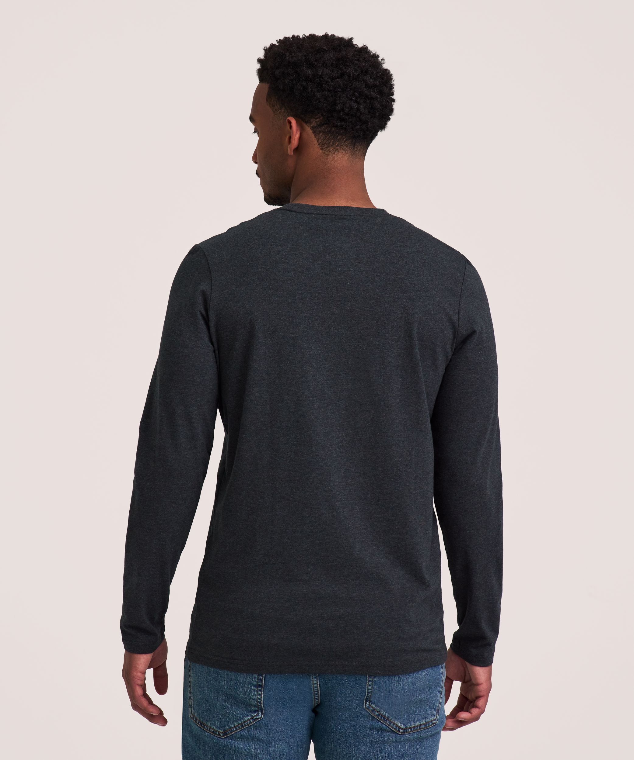 Denver Hayes Men's Stretch Long Sleeve Modern Fit Crewneck T-Shirt