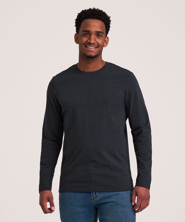 Denver Hayes Men's Stretch Long Sleeve Modern Fit Crewneck T-Shirt