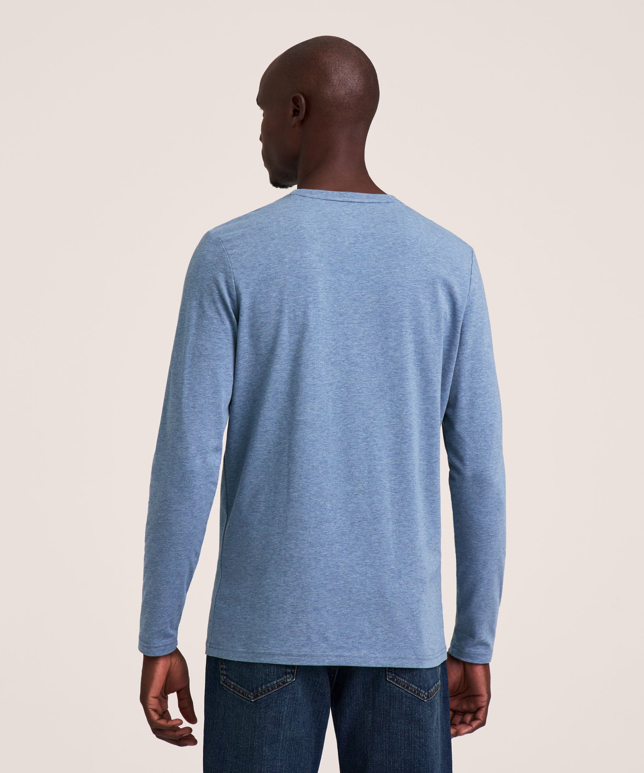 Denver Hayes Men's Stretch Long Sleeve Modern Fit Crewneck T-Shirt