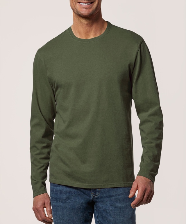 Denver Hayes Men's 50 Wash Long Sleeve Classic Fit Crew Neck T-Shirt