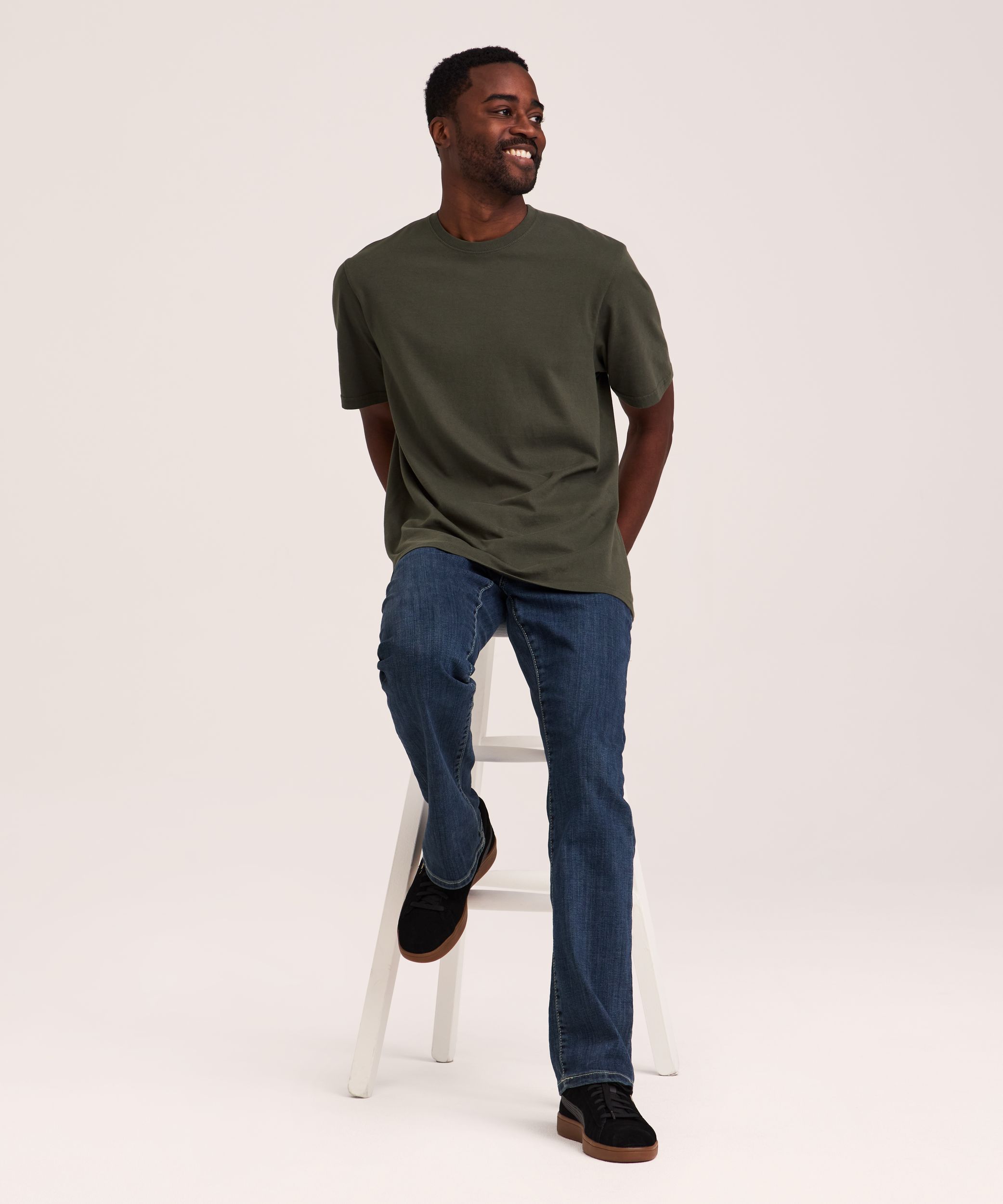 Denver Hayes Men's 50 Wash Classic Fit Crewneck T-Shirt