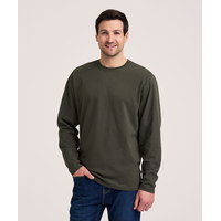 Denver Hayes Men's 50 Wash Long Sleeve Classic Fit Crew Neck T-Shirt