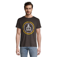 Logo T-Shirt Men's Atari Retro Graphic T Shirt - Charcoal Heather Front_Flat