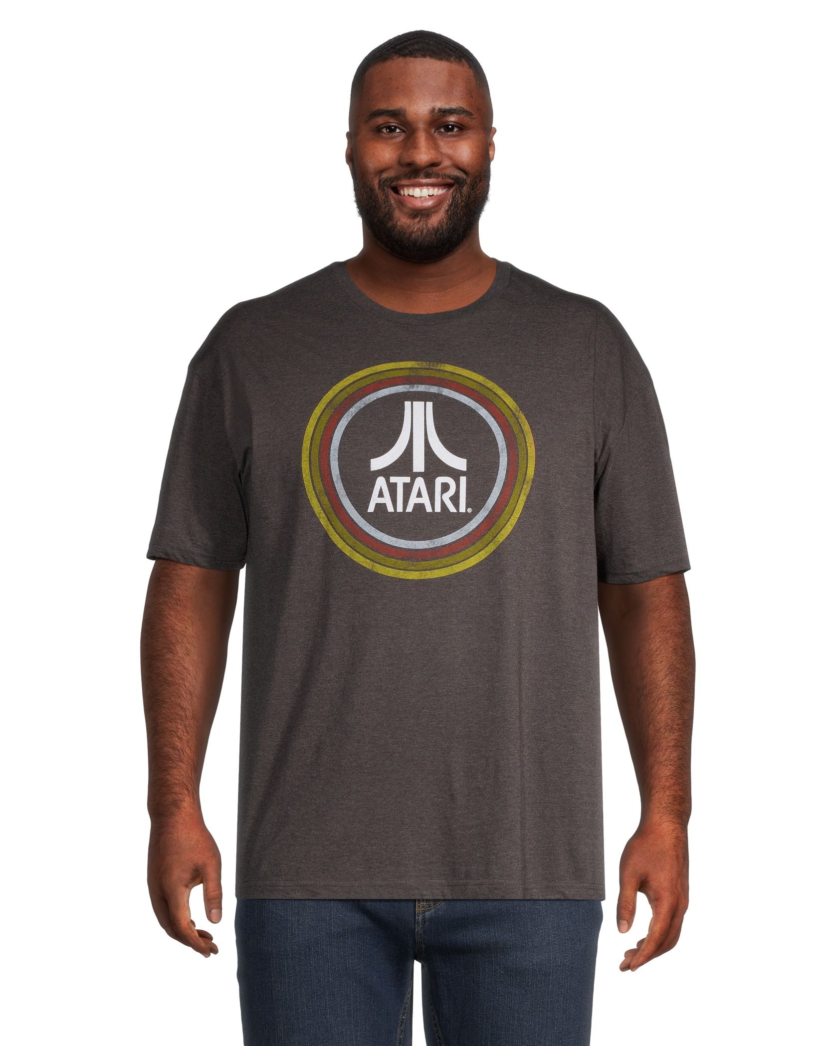 Logo T-Shirt Men's Atari Retro Graphic T Shirt - Charcoal Heather 