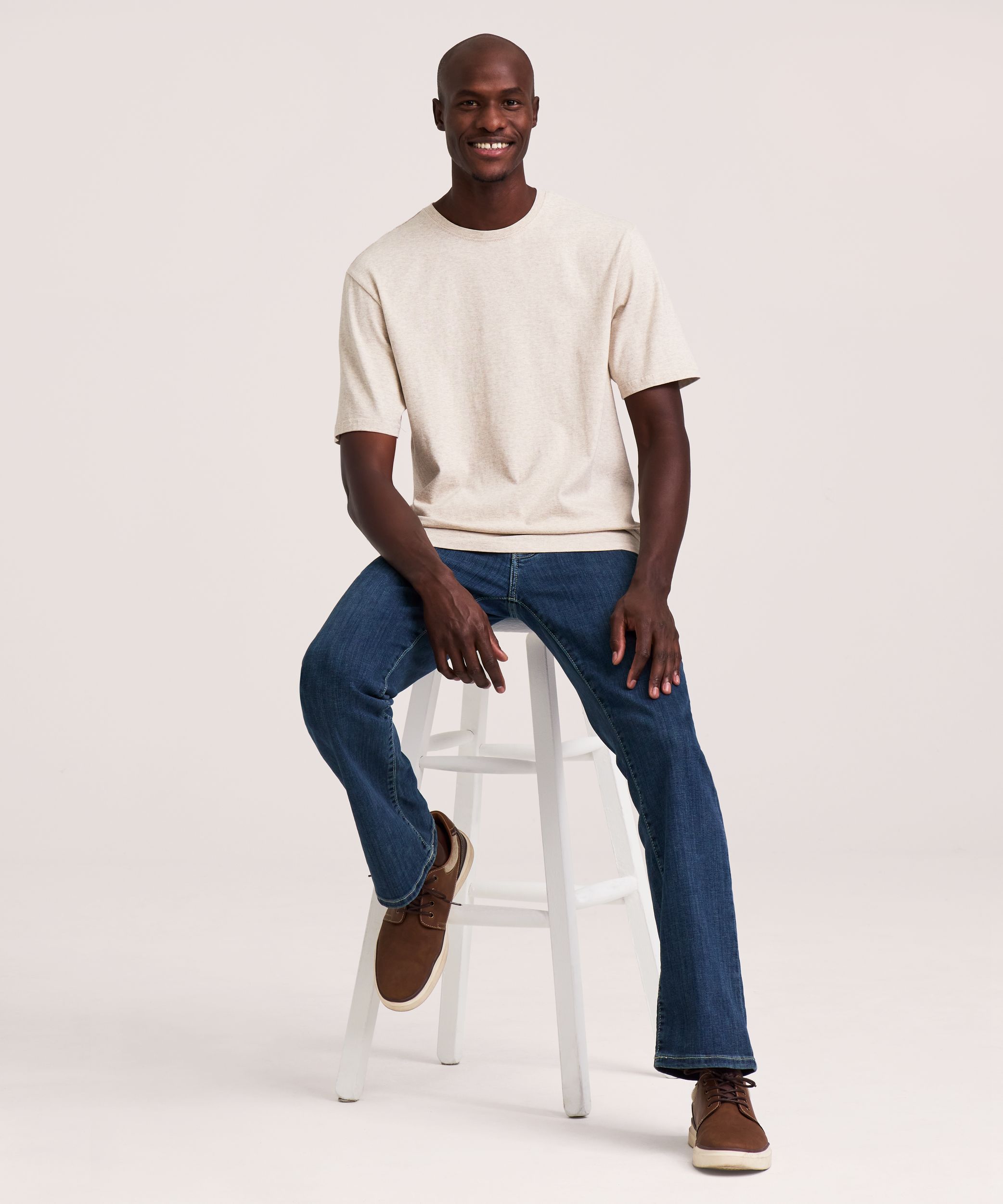 Denver Hayes Men's 50 Wash Classic Fit Crewneck T-Shirt