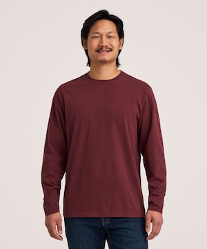 Denver Hayes Men's 50 Wash Long Sleeve Classic Fit Crew Neck T-Shirt