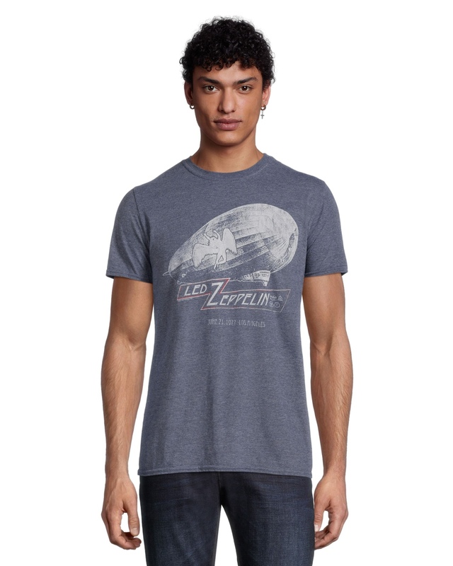 T-shirt à col ras du cou avec graphique Led Zeppelin pour hommes, Logo T-Shirt