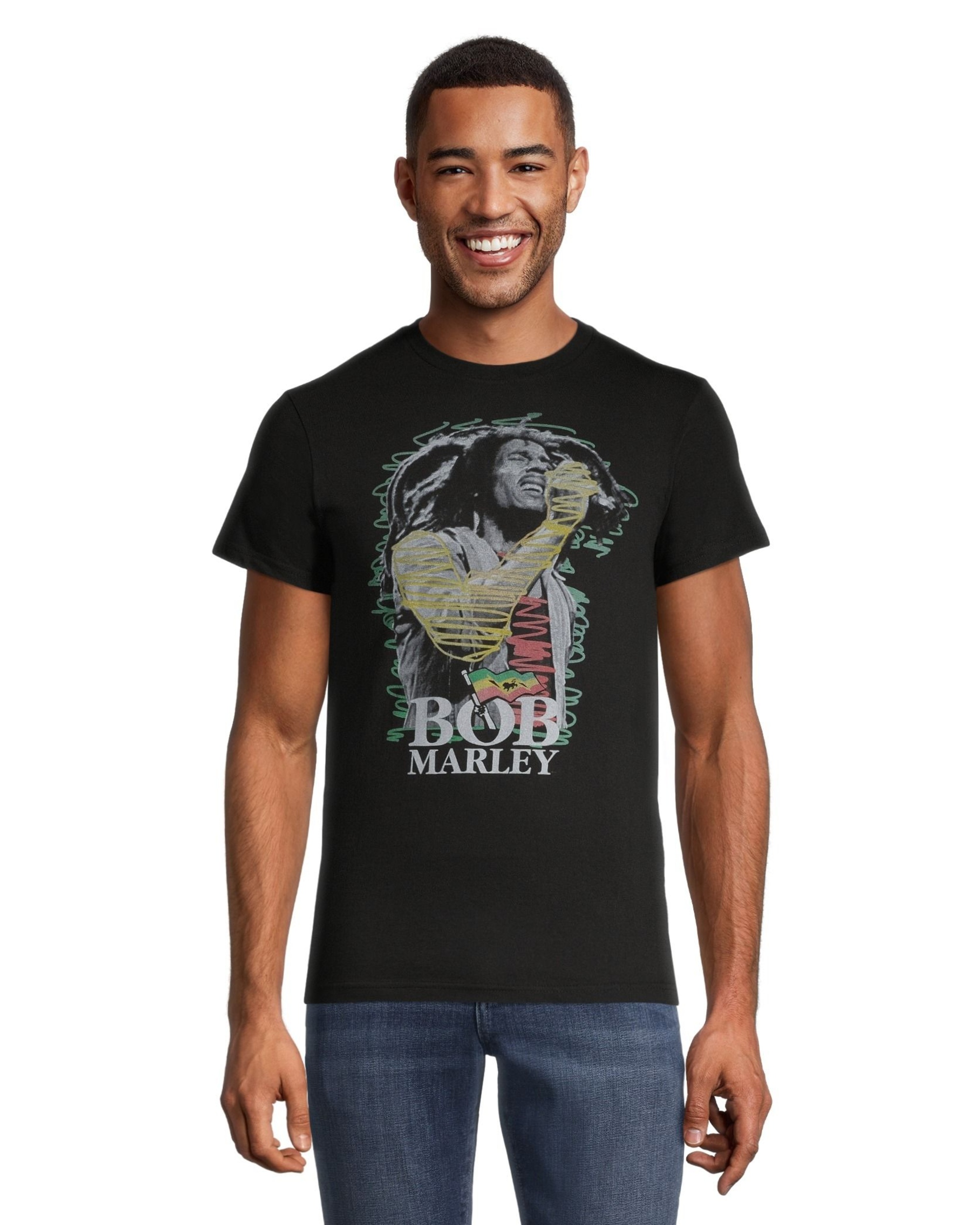 Logo T-Shirt Men's Bob Marley Crewneck Graphic T Shirt | Marks