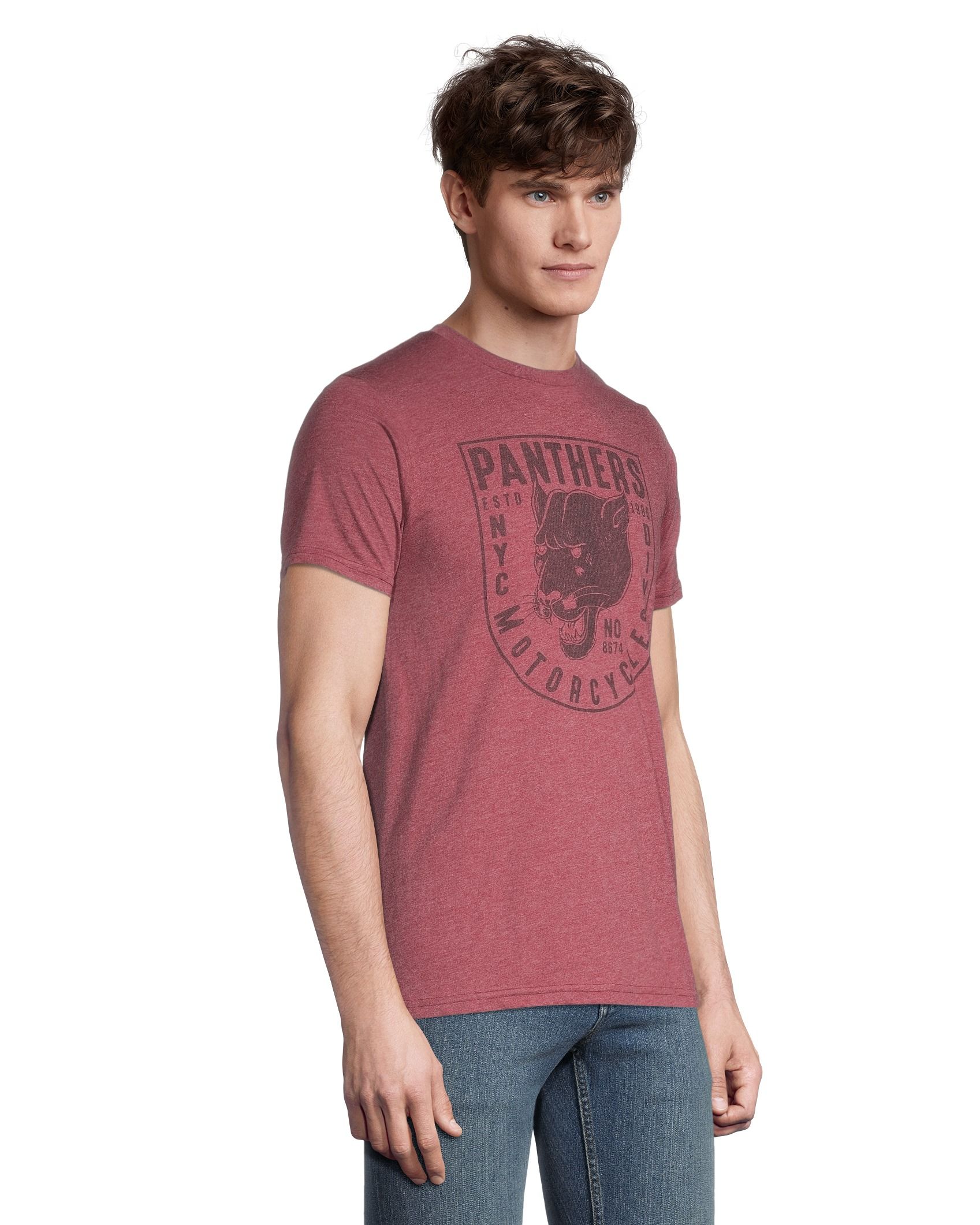 T-shirt graphique en coton à col ras du cou pour hommes, Panther Motorcycles, Logo T-Shirt