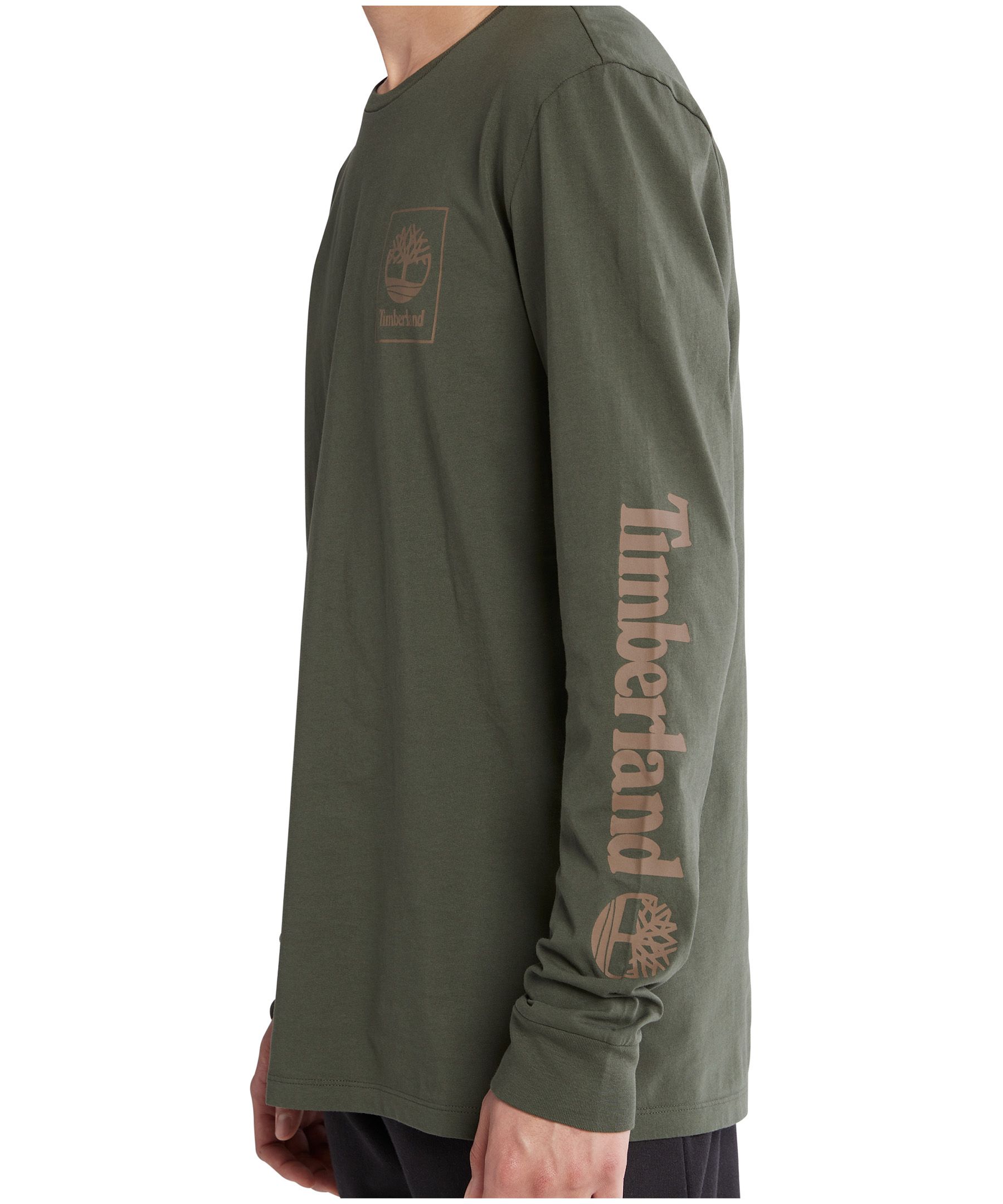 Timberland T-shirt de base à manches longues et à logo d’arbre pour hommes