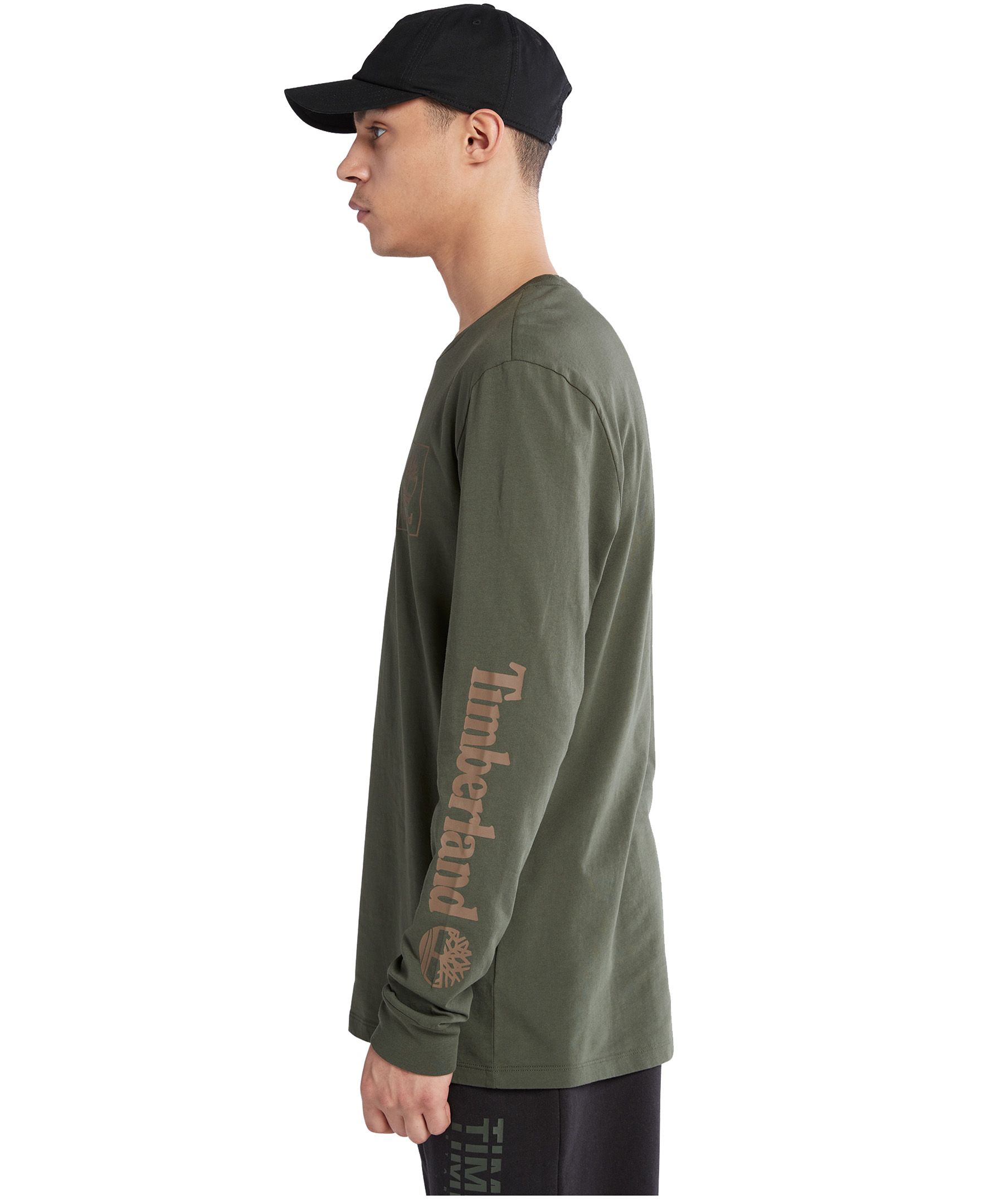 Timberland T-shirt de base à manches longues et à logo d’arbre pour hommes