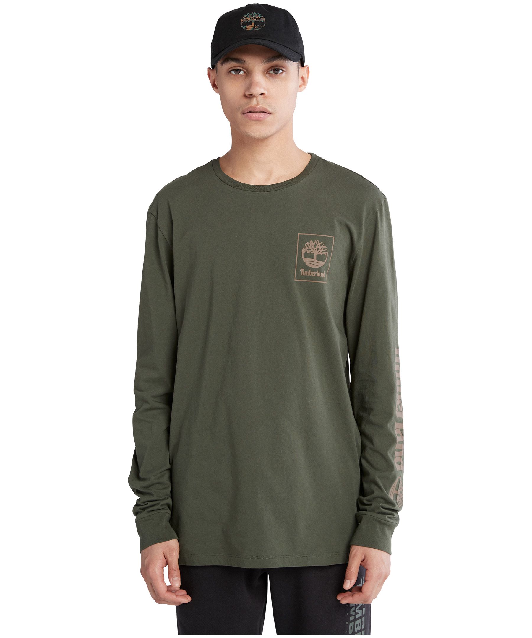 Timberland T-shirt de base à manches longues et à logo d’arbre pour hommes