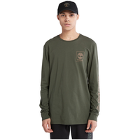 Timberland T-shirt de base à manches longues et à logo d’arbre pour hommes Front_Flat