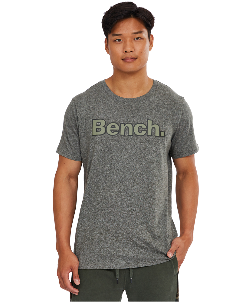 Bench Men\'s Logo Marks Yarn Cotton Shirt T Marled Crewneck 