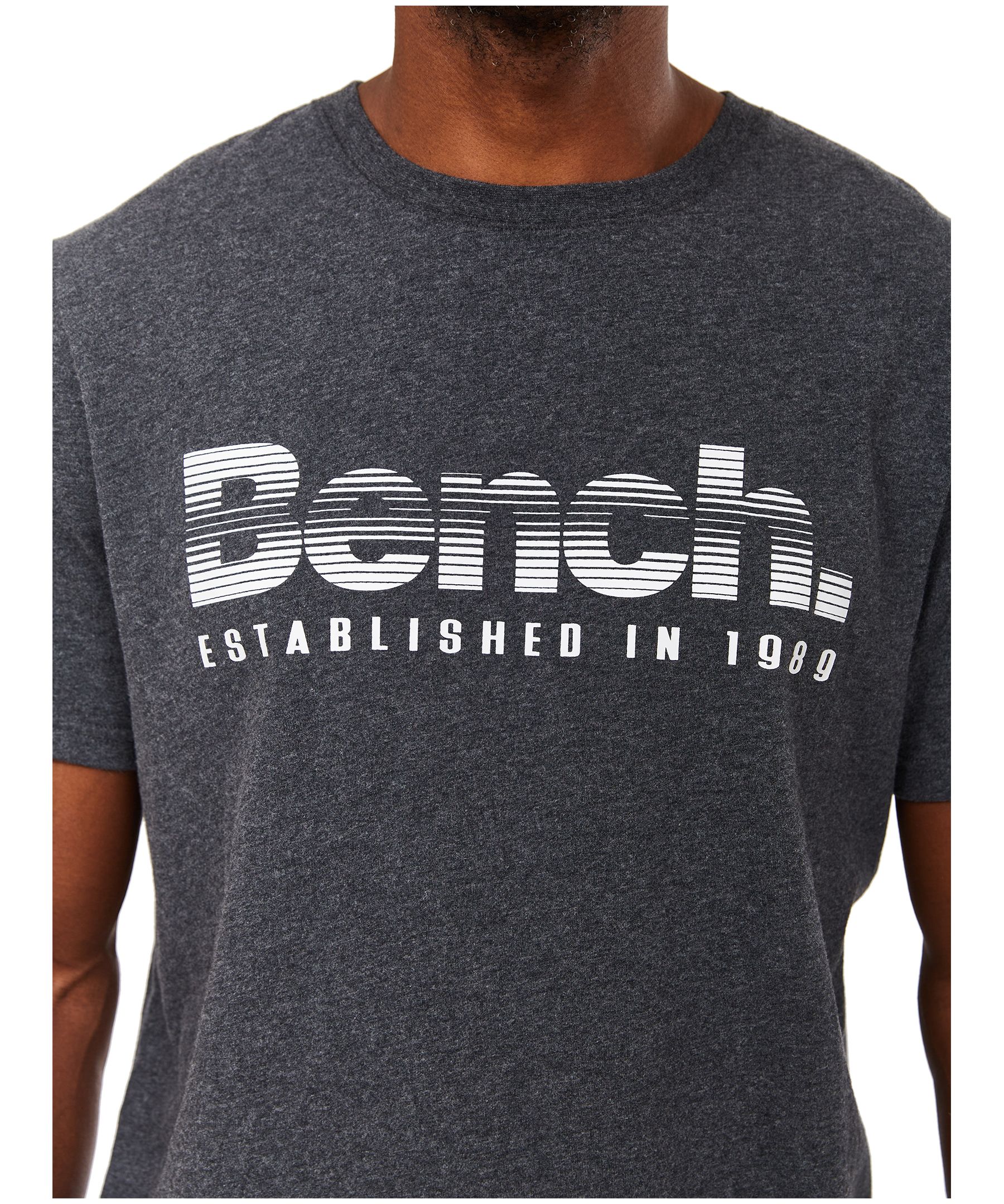 Bench Men's Sliced Logo Crewneck Cotton T Shirt | Marks