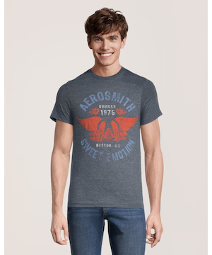 Logo T-Shirt Men's Aerosmith Crewneck Graphic T Shirt