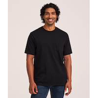 Denver Hayes Men's 50 Wash Classic Fit Chest Pocket Crewneck Cotton T Shirt Front_Flat