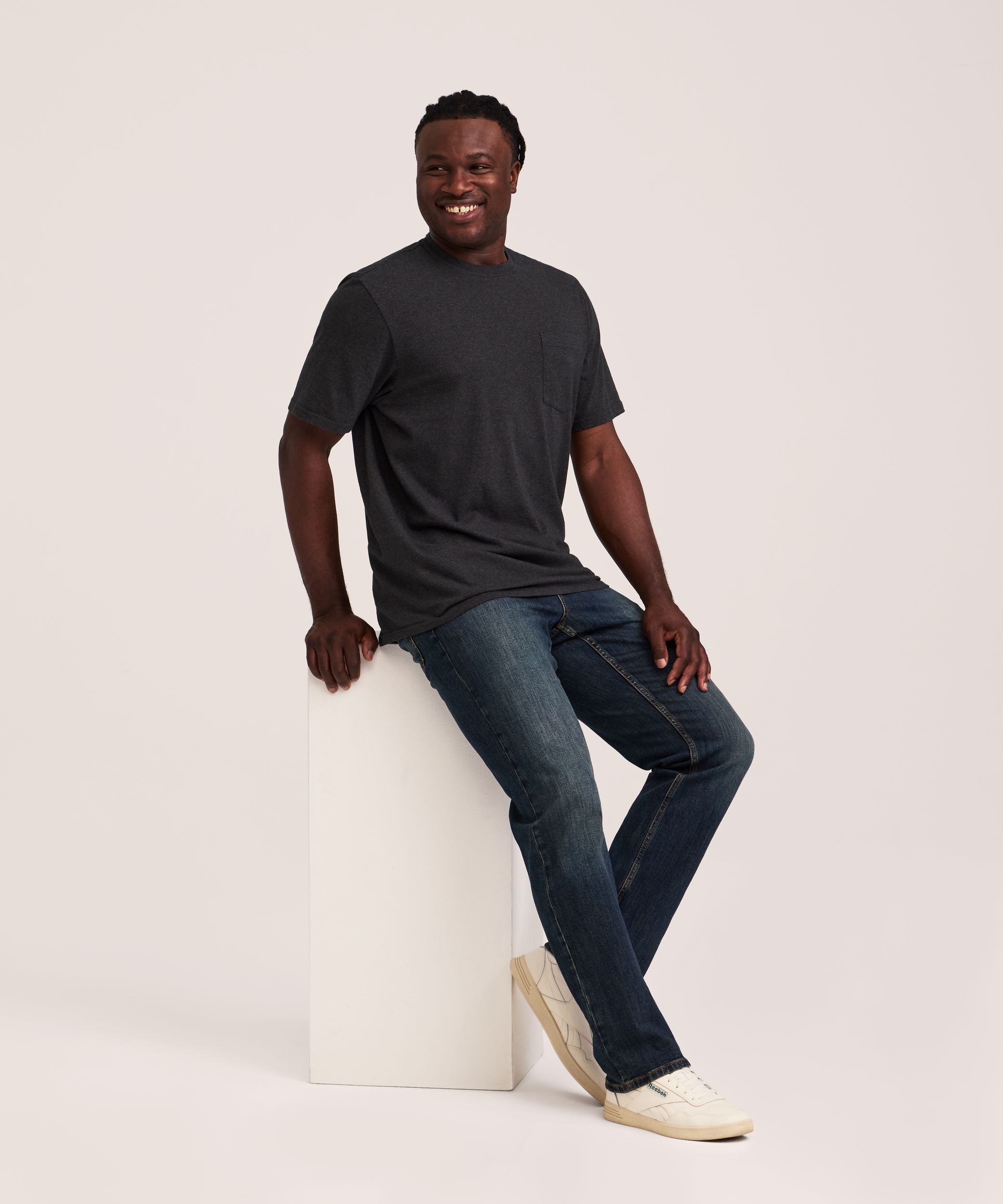 Denver Hayes Men's 50 Wash Classic Fit Chest Pocket Crewneck Cotton T-Shirt