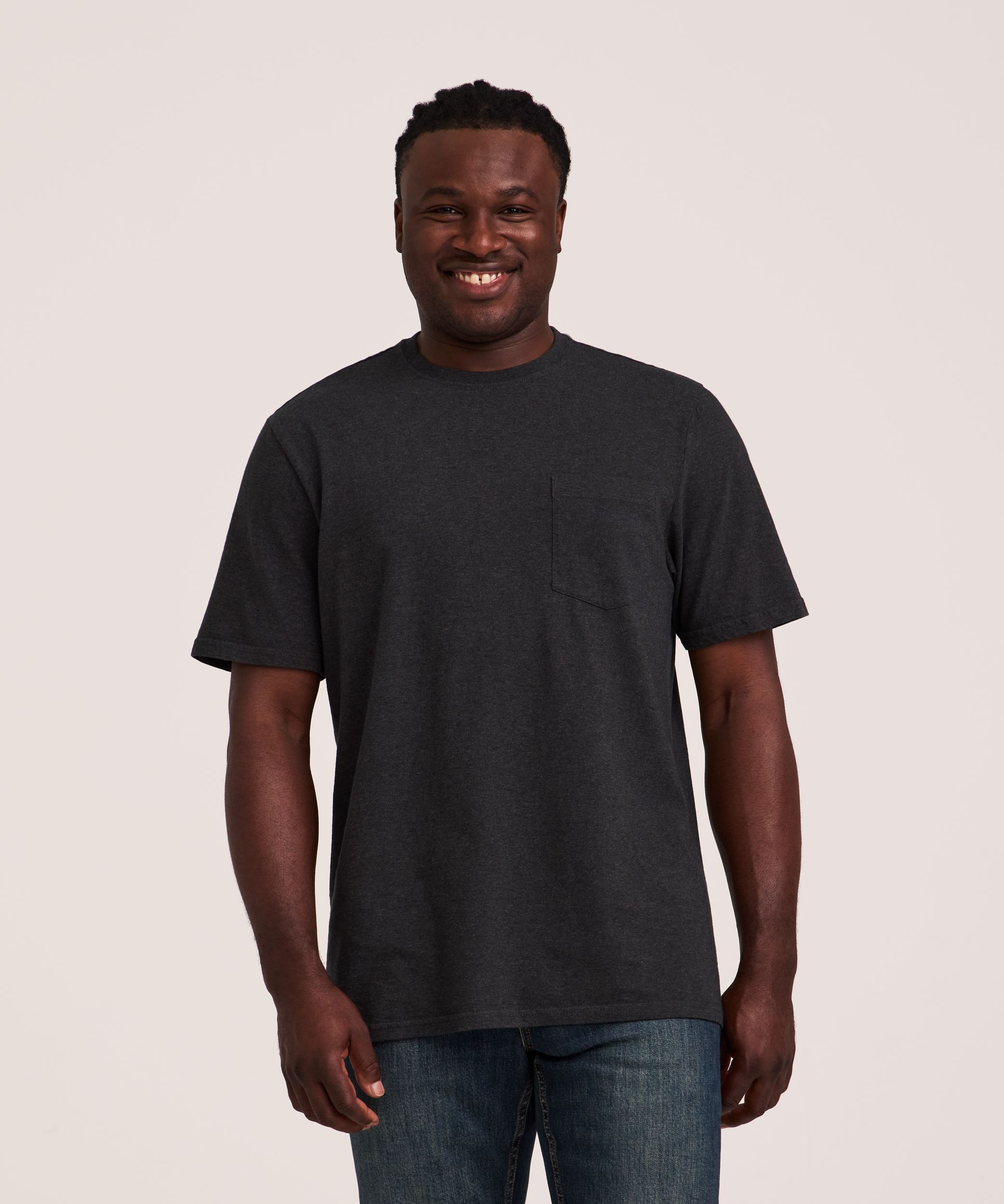 Denver Hayes Men's 50 Wash Classic Fit Chest Pocket Crewneck Cotton T-Shirt