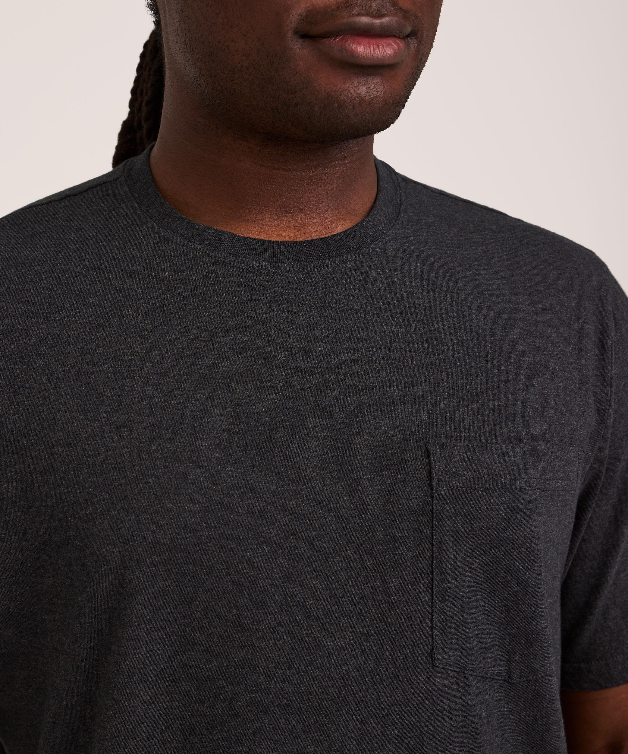 Denver Hayes Men's 50 Wash Classic Fit Chest Pocket Crewneck Cotton T-Shirt