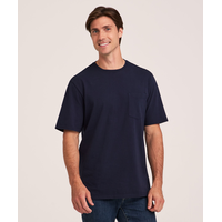 T-shirt en coton 50&nbsp;lavages de coupe classique à col ras du cou avec poche de poitrine pour hommes, Denver Hayes
