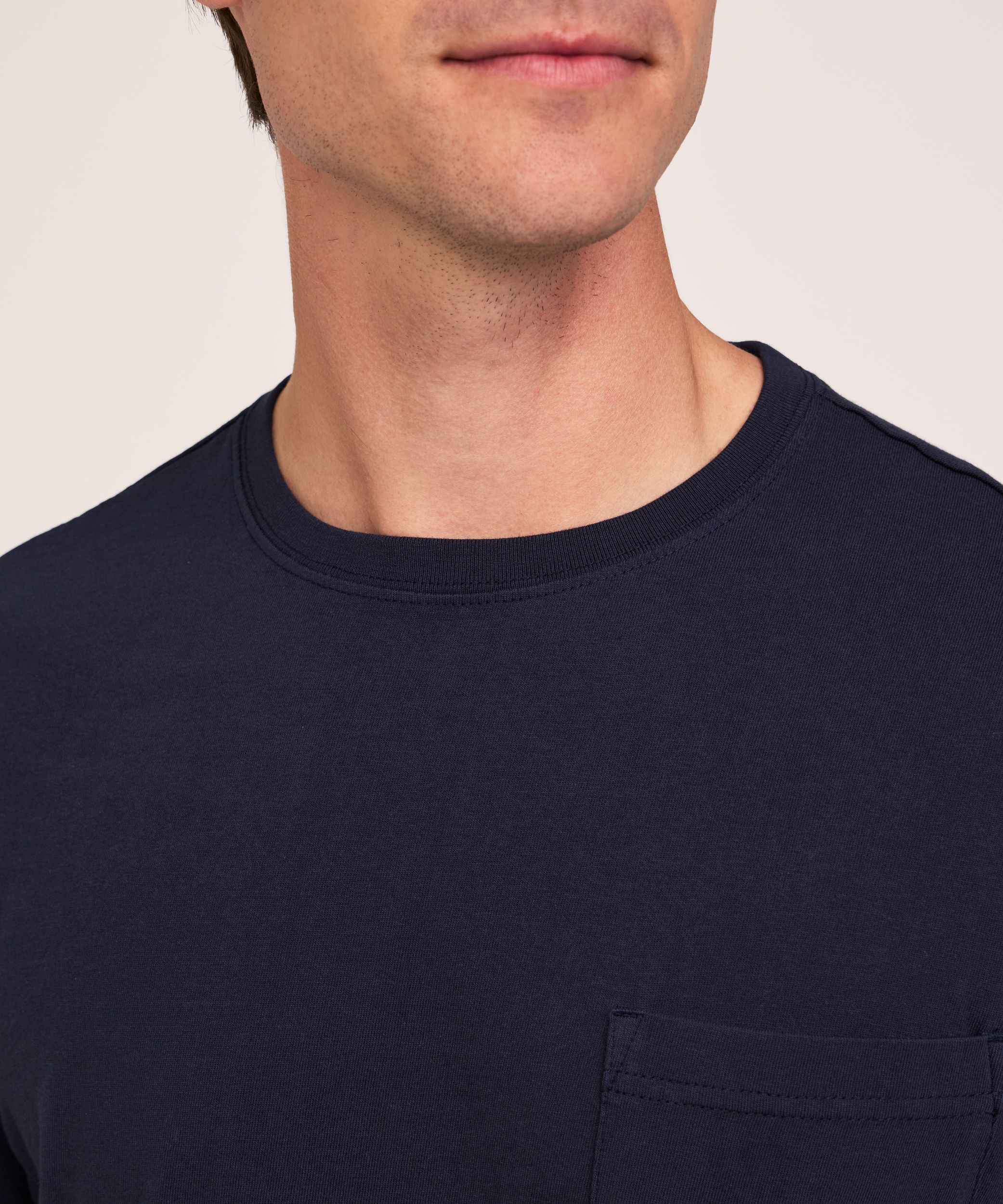 Denver Hayes Men's 50 Wash Classic Fit Chest Pocket Crewneck Cotton T-Shirt