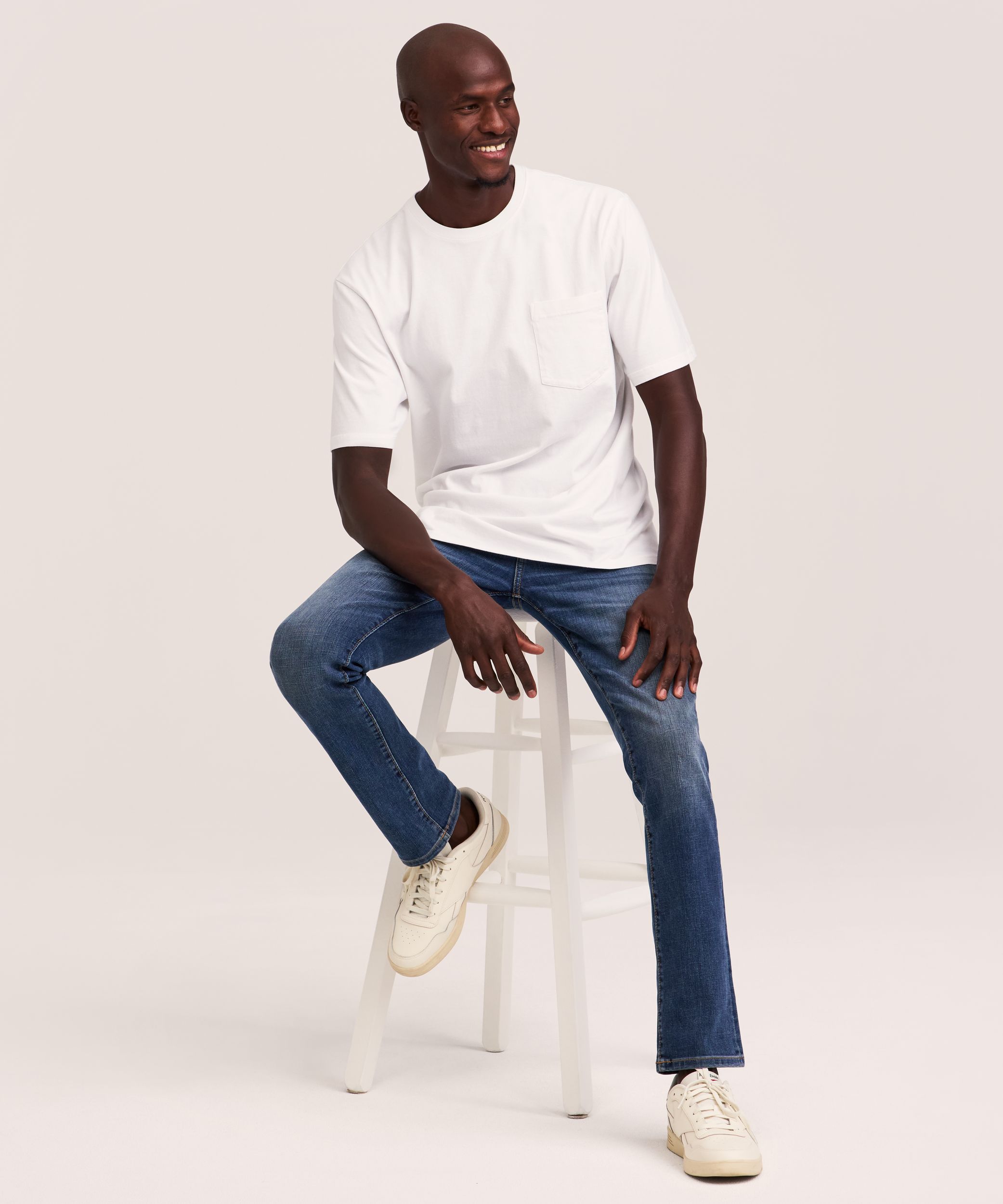 Denver Hayes Men's 50 Wash Classic Fit Chest Pocket Crewneck Cotton T-Shirt