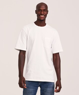 Denver Hayes Men's 50 Wash Classic Fit Chest Pocket Crewneck Cotton T Shirt