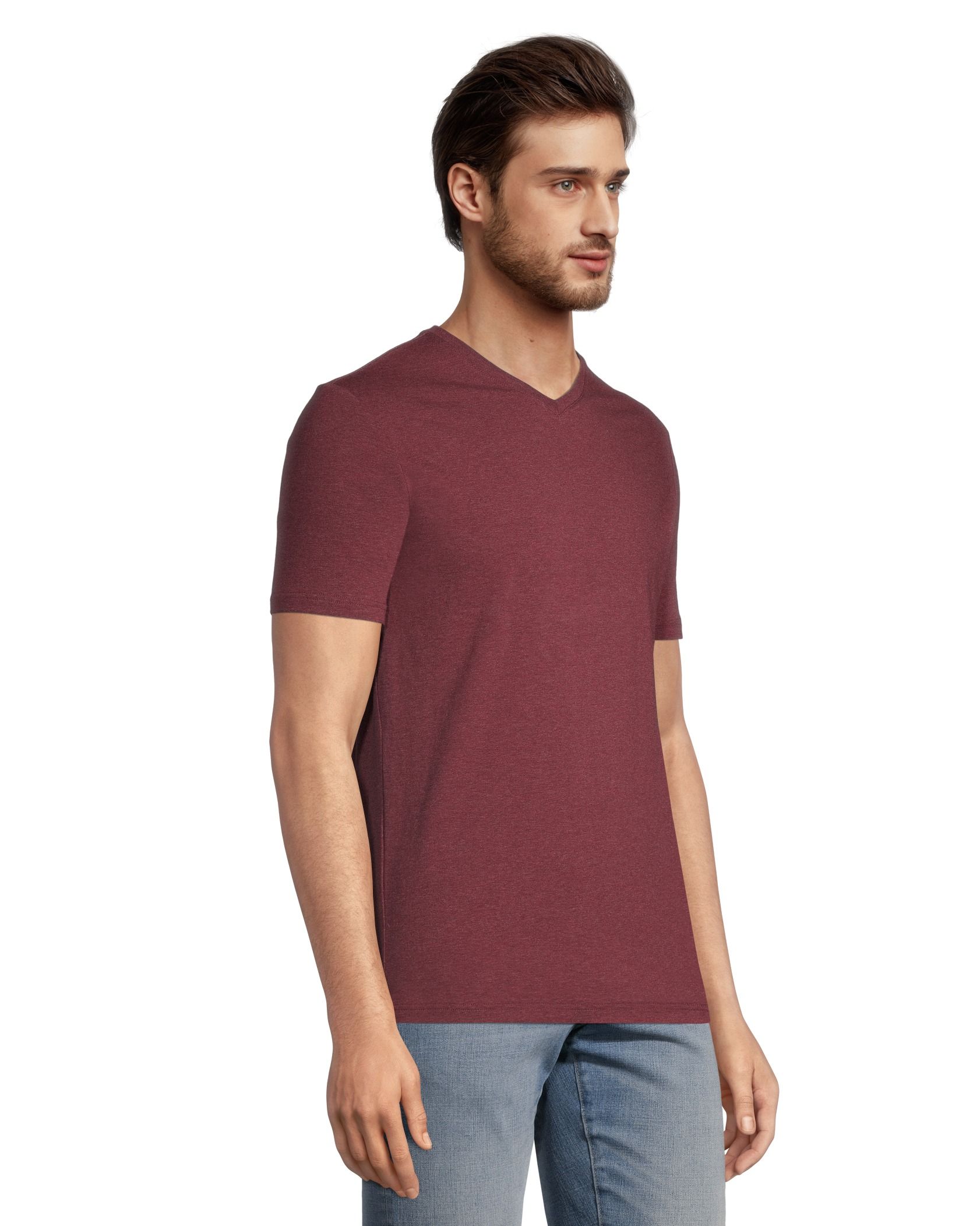 T-shirt extensible à encolure en V et à manches courtes, Denver Hayes
