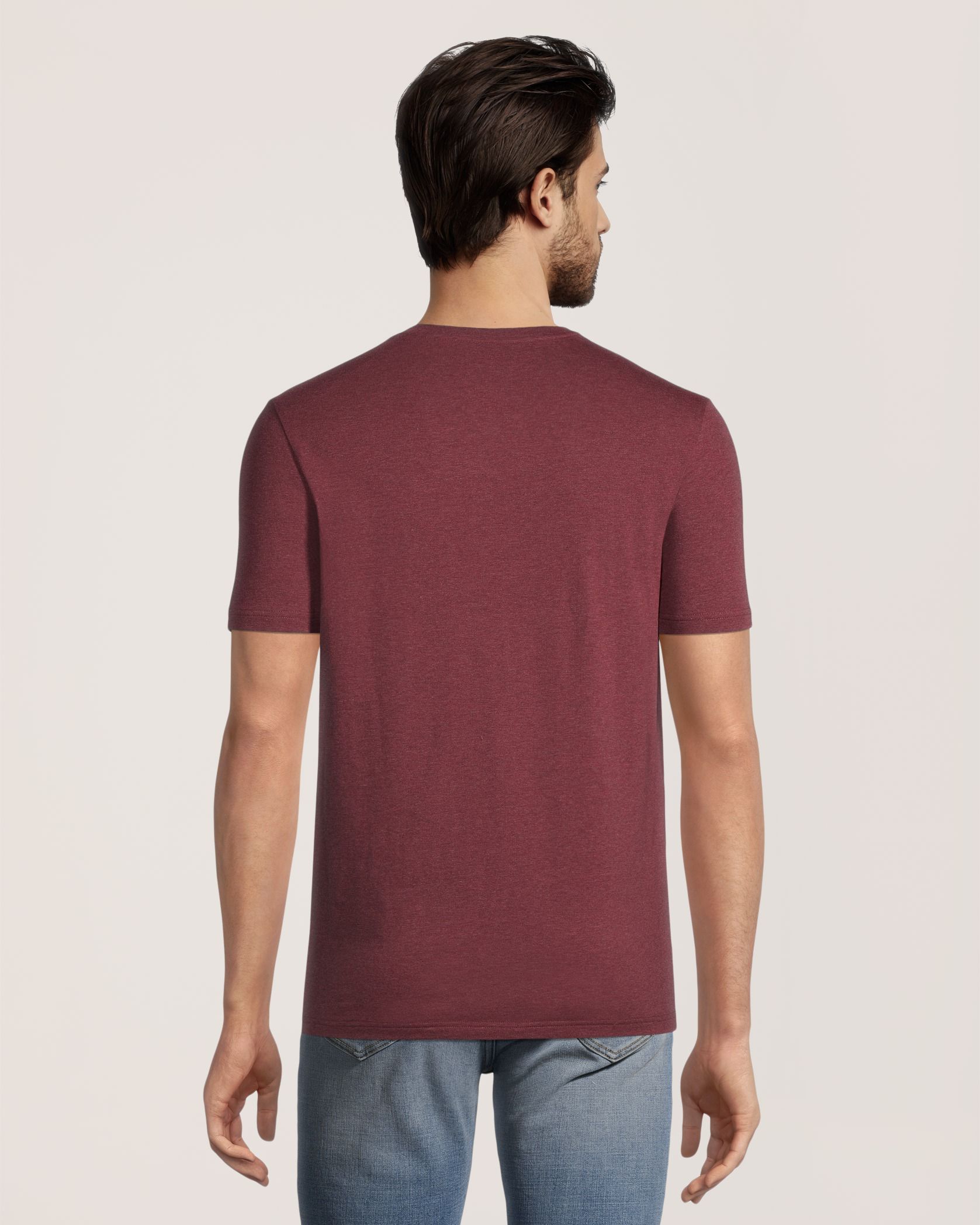 T-shirt extensible à encolure en V et à manches courtes, Denver Hayes