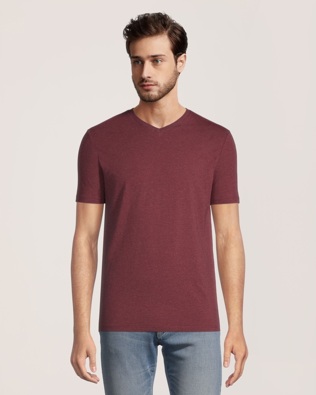 T-shirt extensible à encolure en V et à manches courtes, Denver Hayes