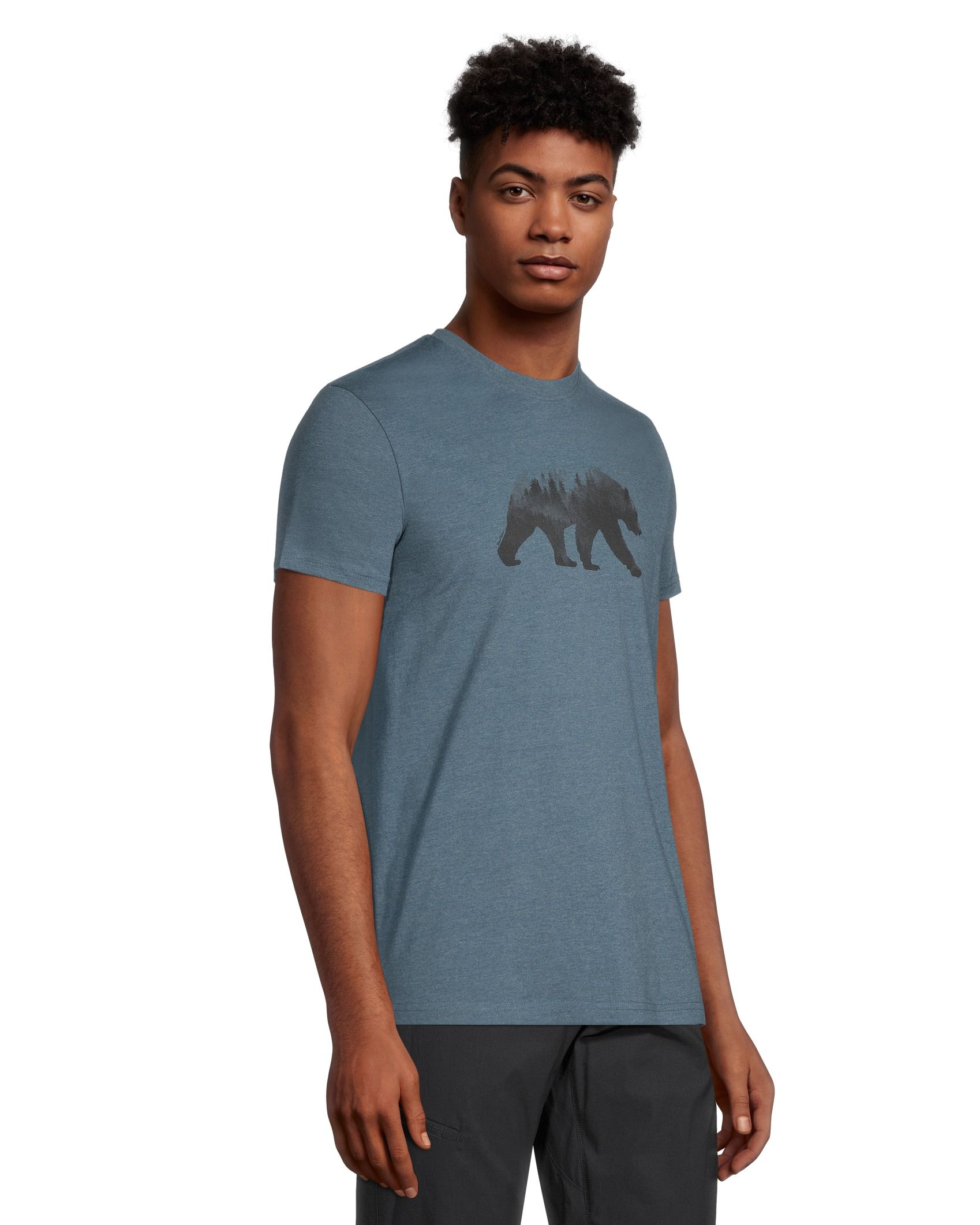 WindRiver Men's Bear Graphic Short Sleeve Crewneck T Shirt